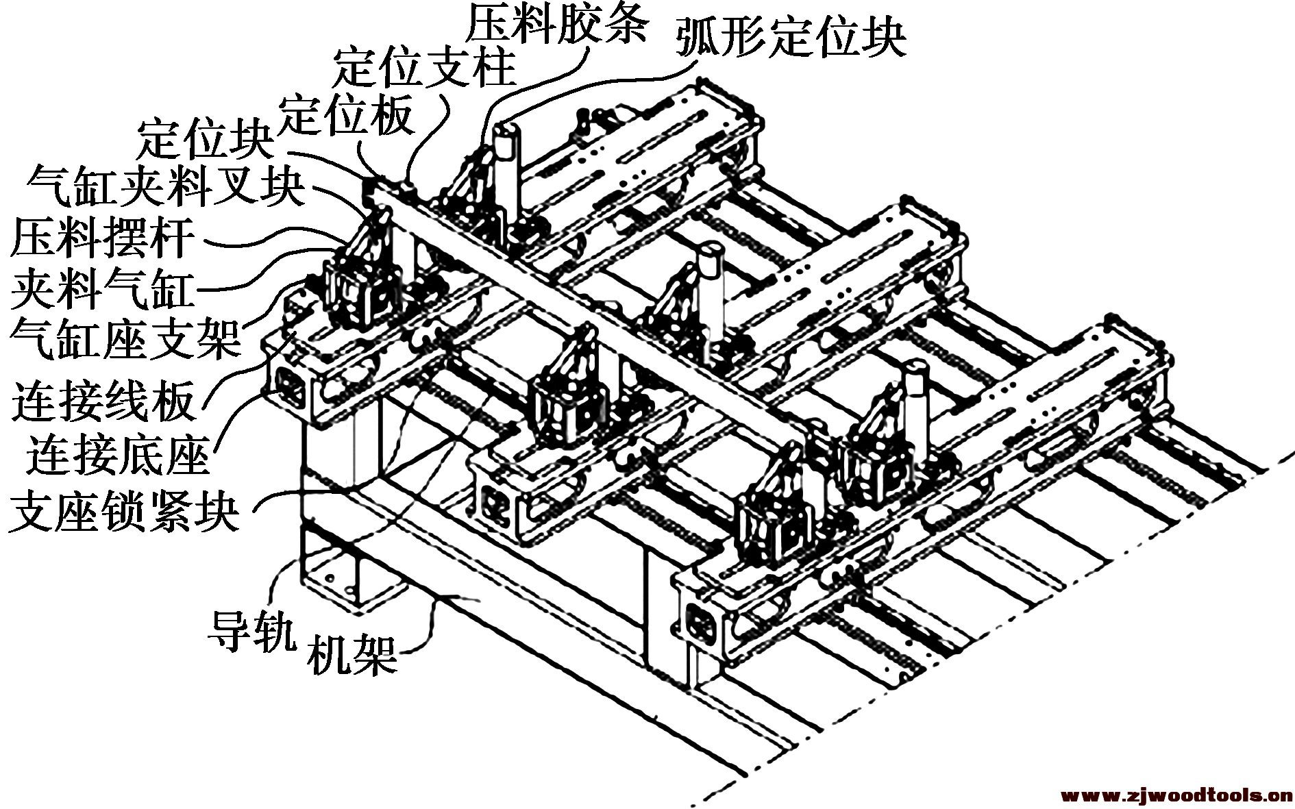 榫槽机定位机构